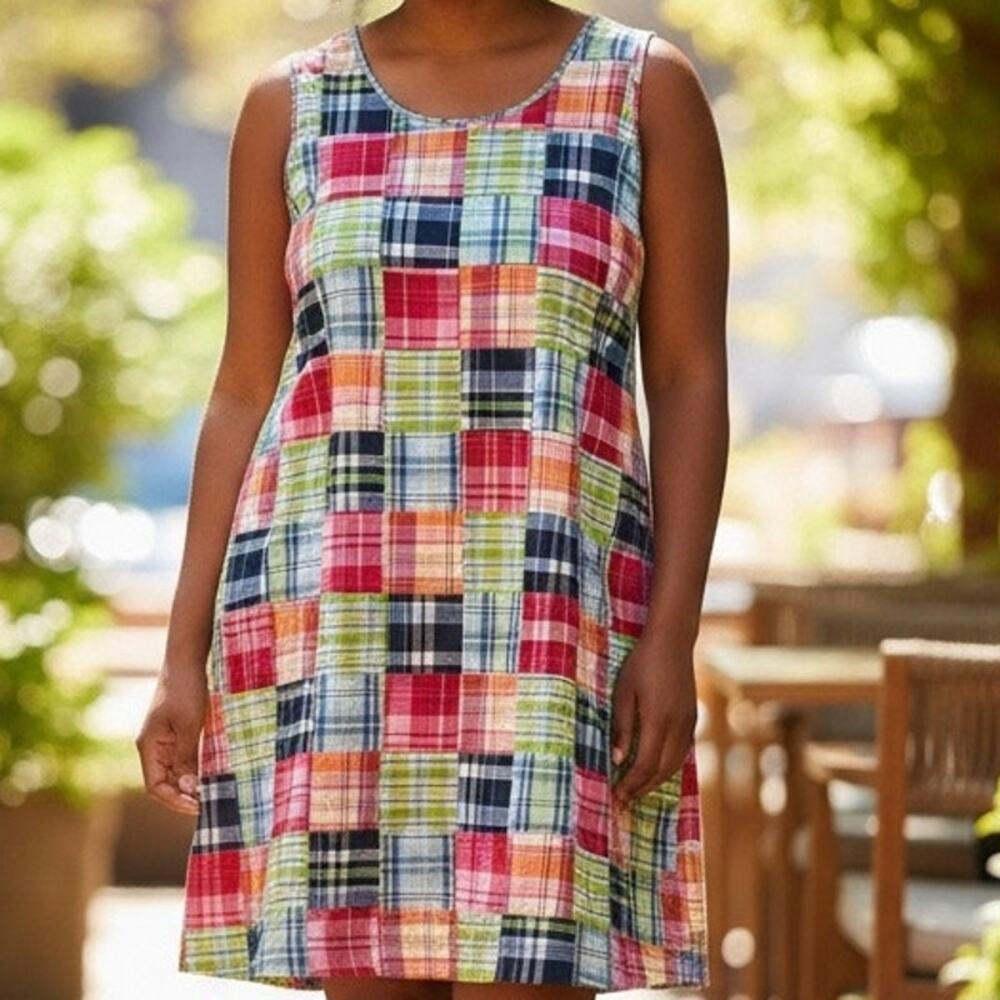 L.L. Bean Multicolor Plaid Mini Dress
